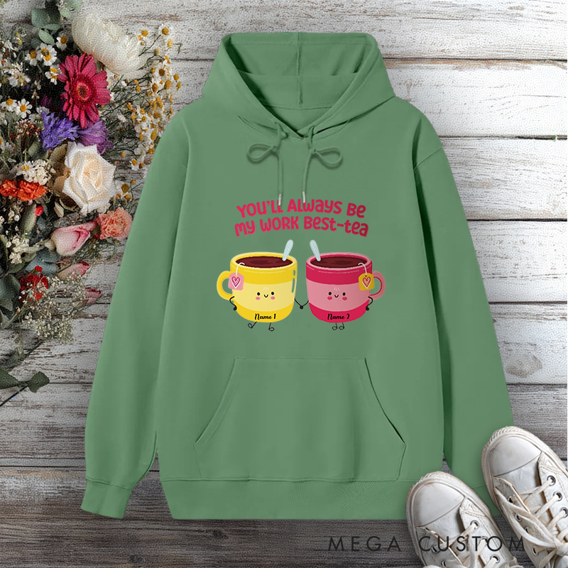 Personalized Hoodie Cartoon Work Best Tea Cute Teacup Design Gift for Office Worker