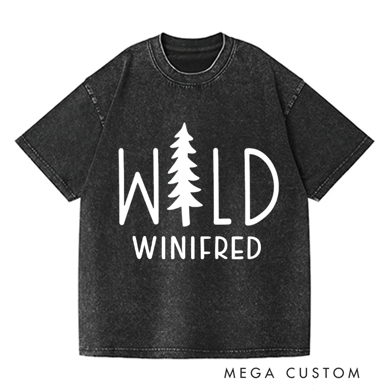 Personalized Wild Washed T-Shirts Traveler Tee Stay Wild Shirt Customized Name Shirt Tee Pine Shirt Gift For Nature Lover