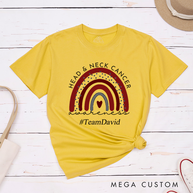 Personalized Head and Neck Cancer Awareness Survivor Support Warrior T-Shirt