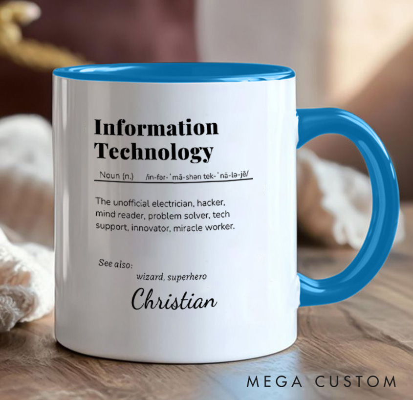 Personalized Humorous IT Definition Mug Programmer Technology Enthusiasts Mug Gift for Geek Nerd Lovers