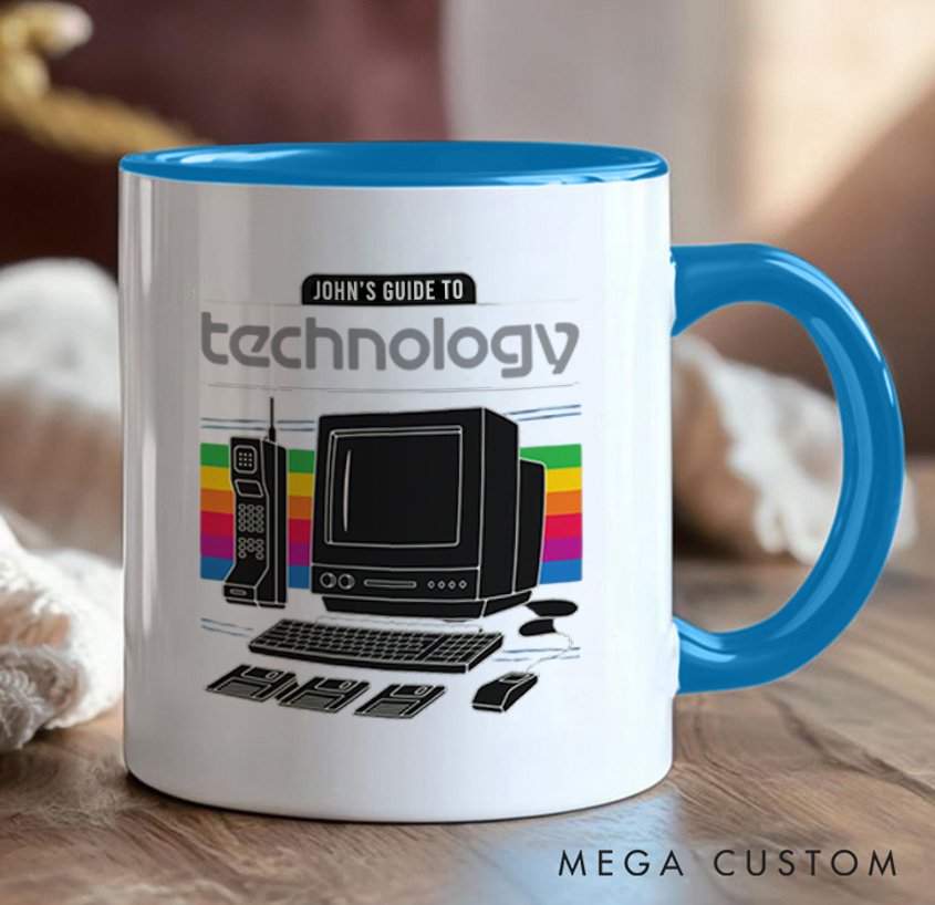 PersonalizedA Nostalgic Tech Throwback Mug Technology Computer Programmer Enthusiasts Mug Gift for Geek Nerd Lovers