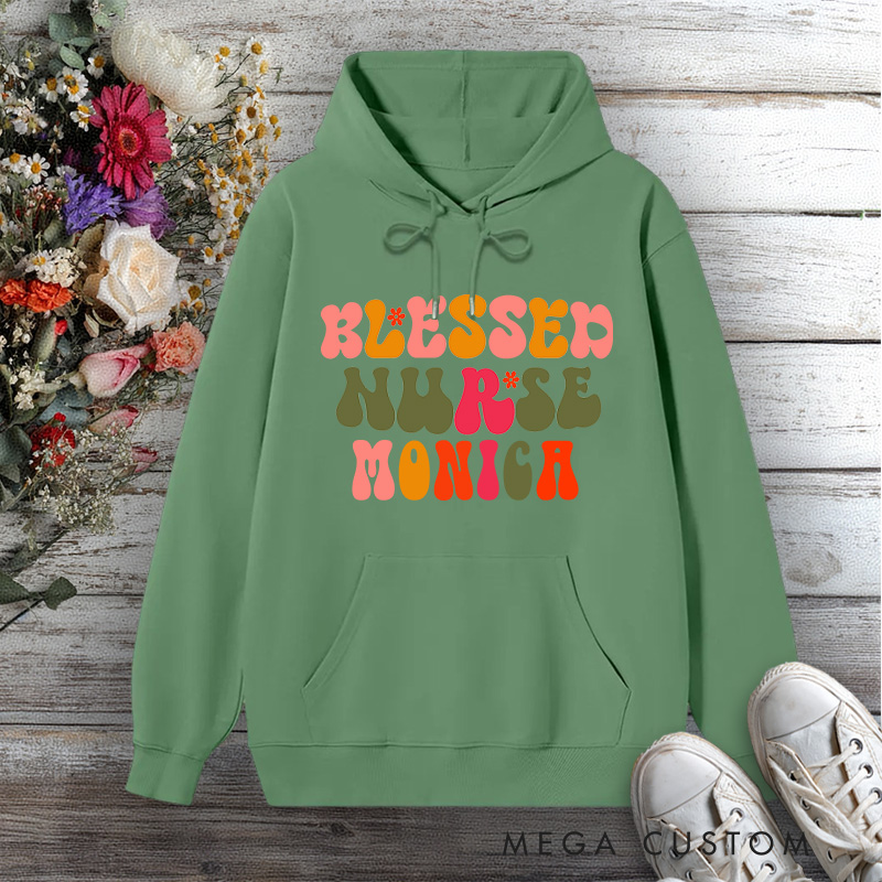 Personalized Hoodies for Nurse Blessed Nurse Design Hoodies International Nurse Day Gift