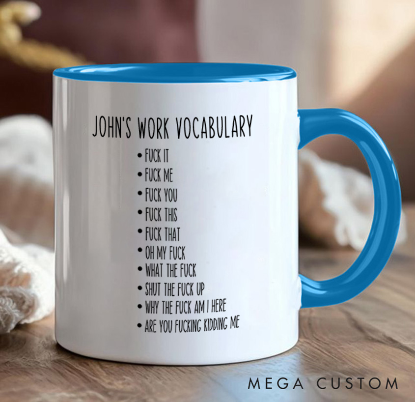 Personalized Humor Work Vocabulary Mug Workplace Frustration Programmer Technology Computer Mug Gift for Geek Nerd Lovers