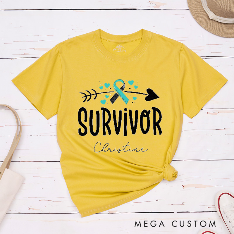 Personalized Cervical Cancer Survivor Awareness T-Shirt
