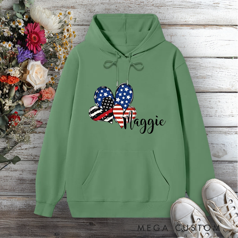 Personalized Hoodie Firefighter Heart Themed Design Gift for Firefighters and Their Loved Ones