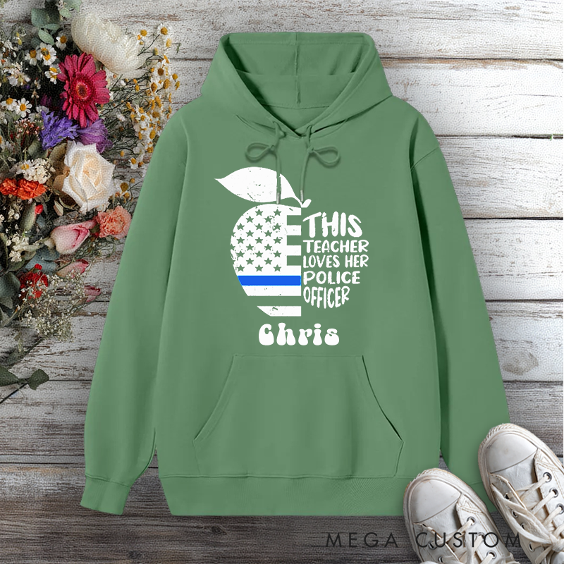 Personalized Teacher Hoodie This Teacher Loves Her Police Officer Design Gift