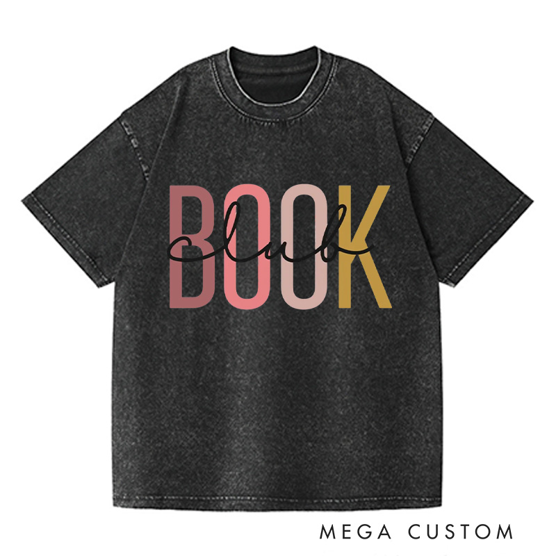 Personalized Book Club Washed T-Shirts Booktrovert Shirt Bookish Gift Book Lover Gift Book Lover Shirt Funny Reading Shirt Book Gift