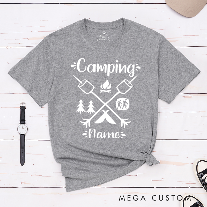 Personalized Adventure Outdoors Camping T-Shirt Travel Hiking Shirt Gift for Outdoors Lover