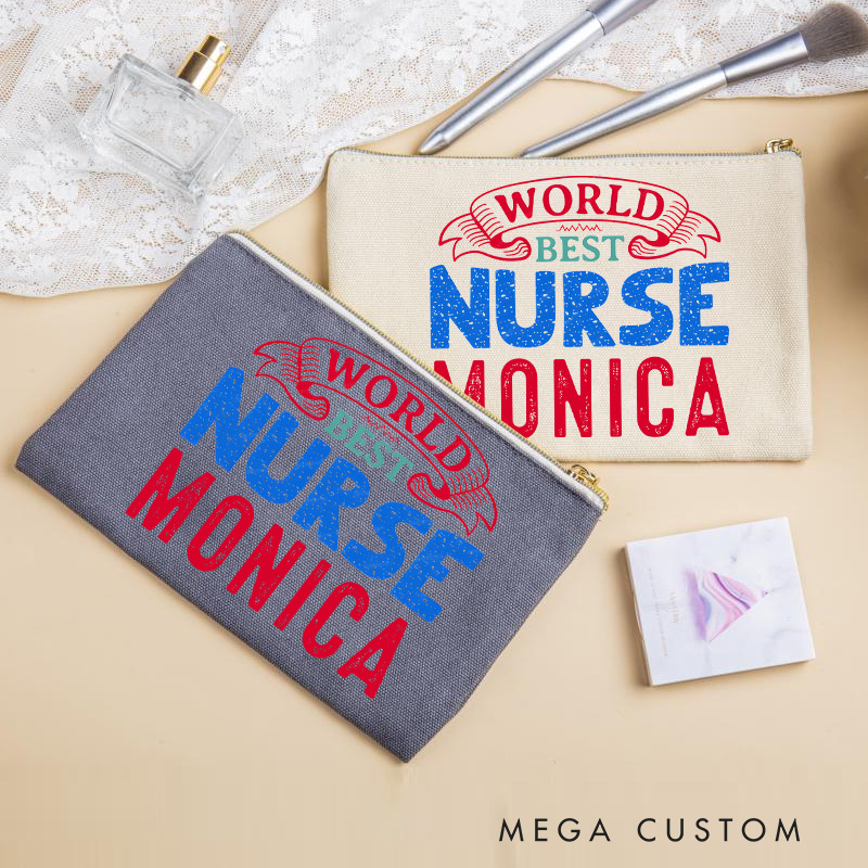 Personalized Makeup Bag for Nurse World Best Nurse Design Fashion Cosmetic Bag Gift