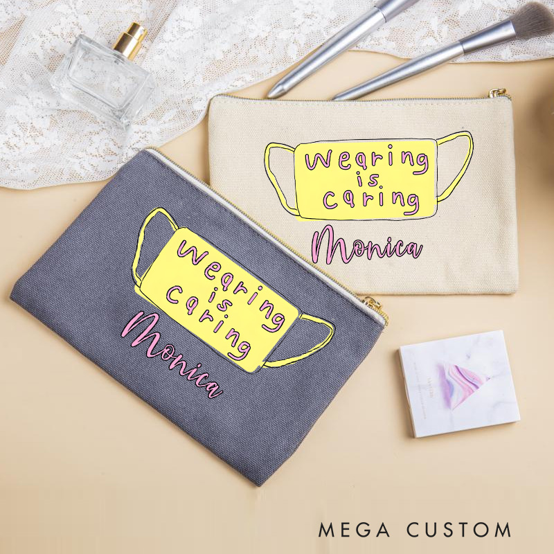 Personalized Makeup Bag for Nurse Wearing is Caring Design Fashion Cosmetic Bag Gift
