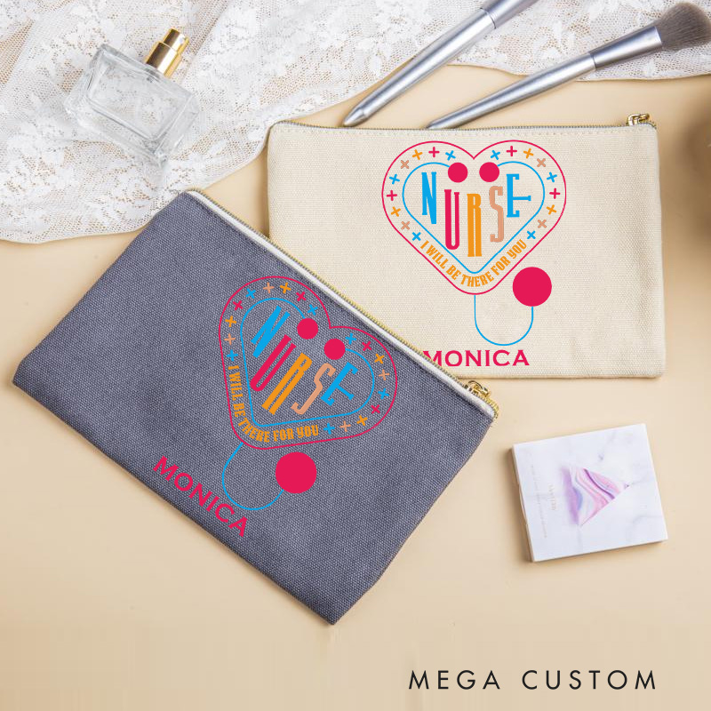 Personalized Makeup Bag for Nurse I Will Be There for You Design Fashion Cosmetic Bag Gift