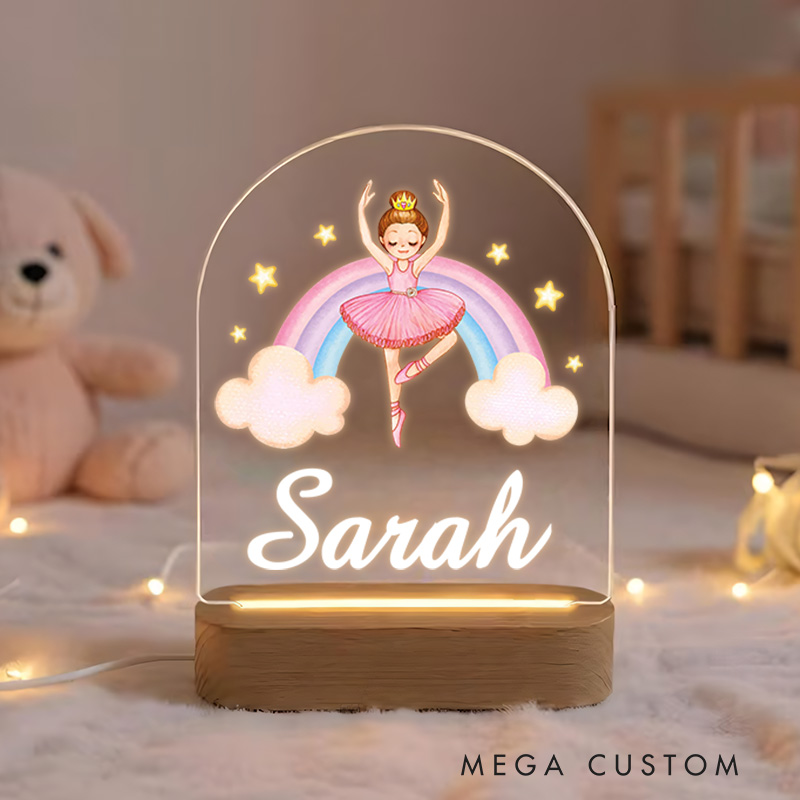Personalized Ballerina Dancer Girls Night Light New Baby Girl Gift