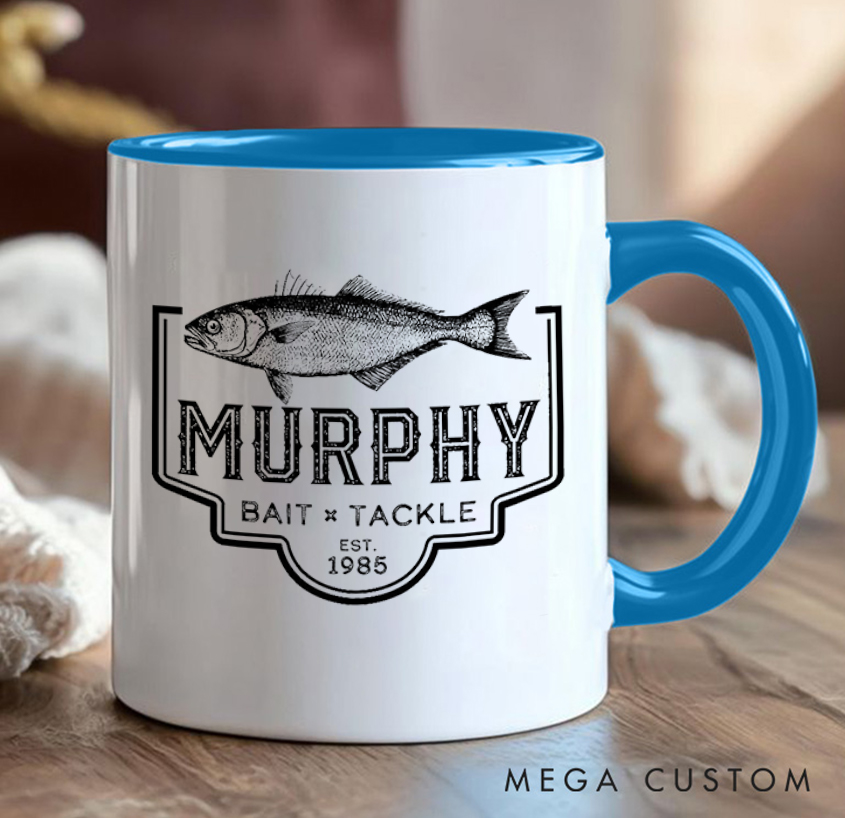 Personalized Classic Bait & Tackle Mug for Outdoor Fishing Enthusiasts