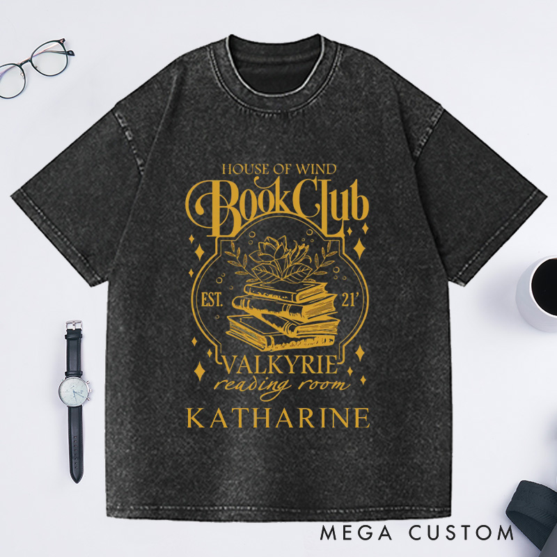 Personalized Book Club Washed T-Shirts Feyre Reading Room Tshirt Book Lover Shirt Bookish Shirt Reading Shirt