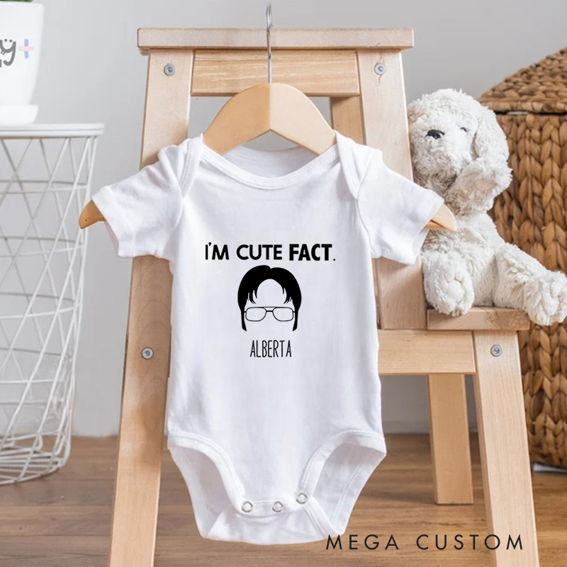 Personalized I’m Cute Fact Fun and Unique Pop Culture Inspired Baby Gift Baby Onesie  