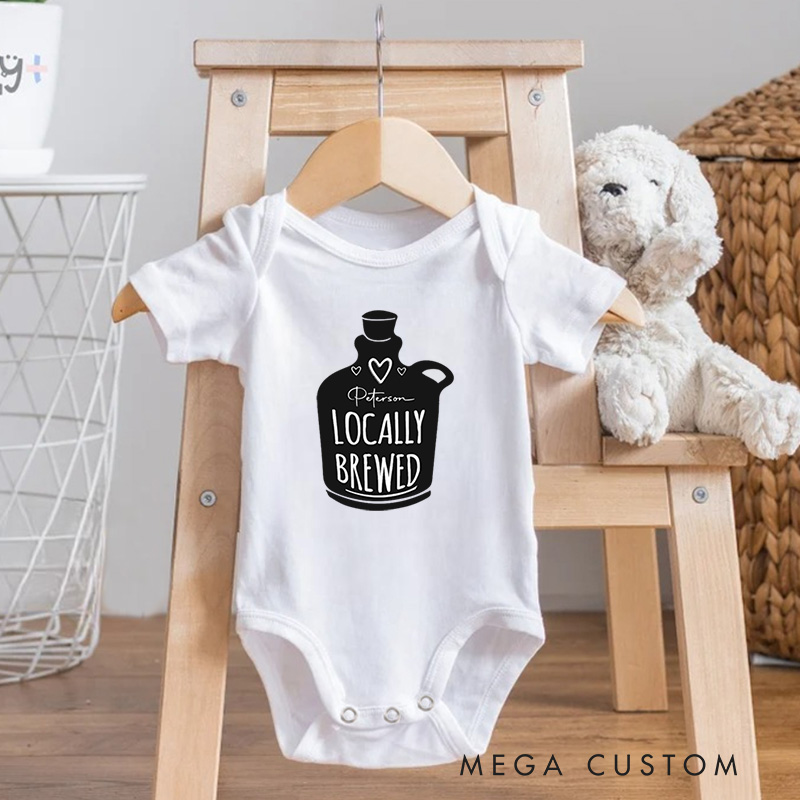 Personalized Locally Brewed Adorable and Whimsical Baby Bottle Inspired Baby Gift Baby Onesie  