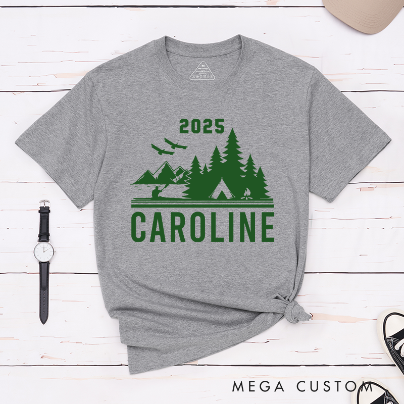 Personalized Camping T-Shirt for Family Friends Summer Camp Shirts Camping Outdoors Lover Gift