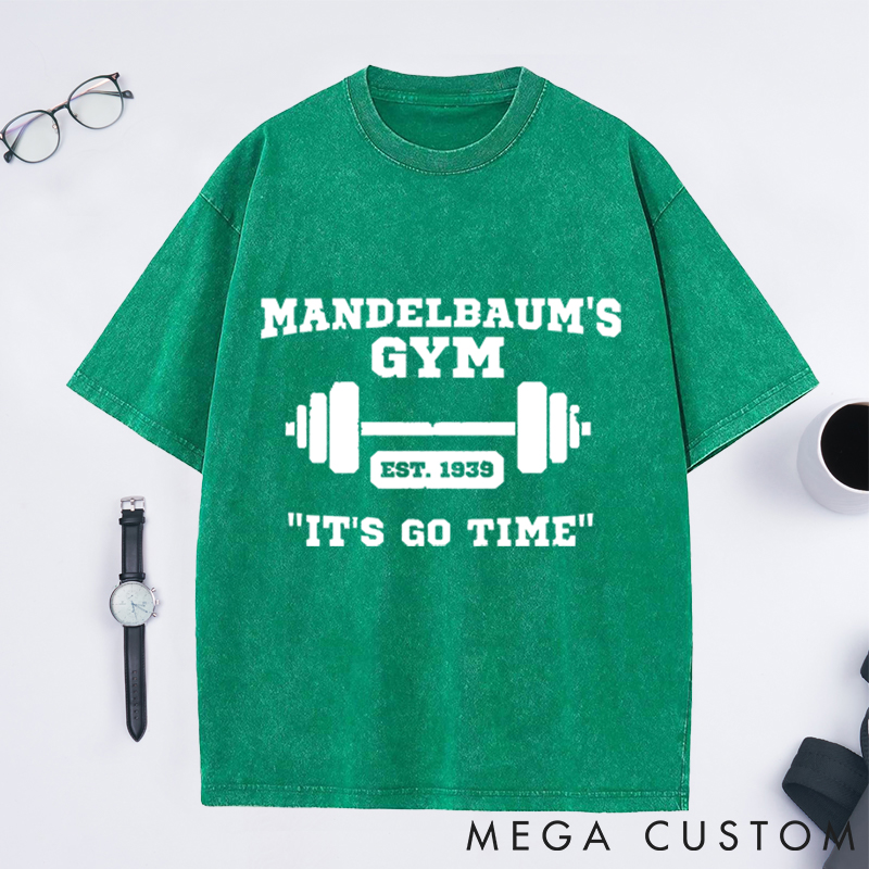 Personalized Gym Washed T-Shirts with Classic Barbell Design for Fitness Enthusiasts Bodybuilders and Gym Lovers