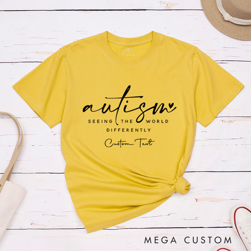 Personalized Autism Awareness Mental Health Seeing The World Differently T-Shirt