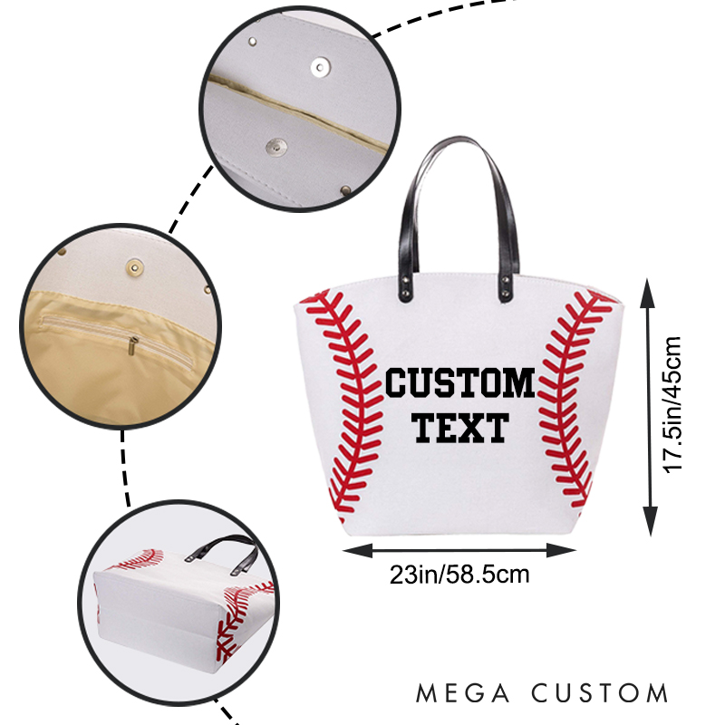  Personalized Sports Enthusiasts Tote Bag with Custom Name and Number 