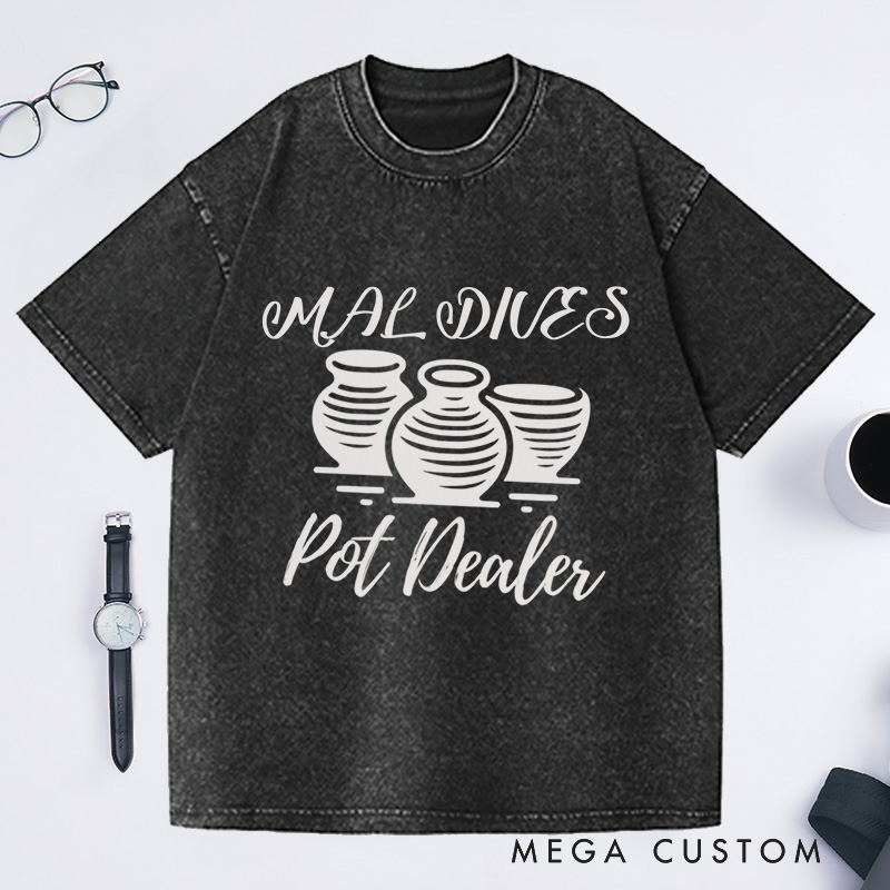 Personalized Pot Dealer Washed T-Shirts Pottery Lover Tee Pottery Gift Ceramics Shirt Ceramics Art Shirt