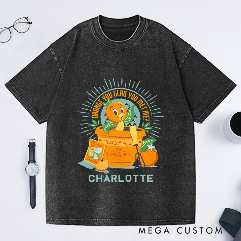 Personalized Citrus Garden Delight Washed T-Shirts Granding Lovers Gift