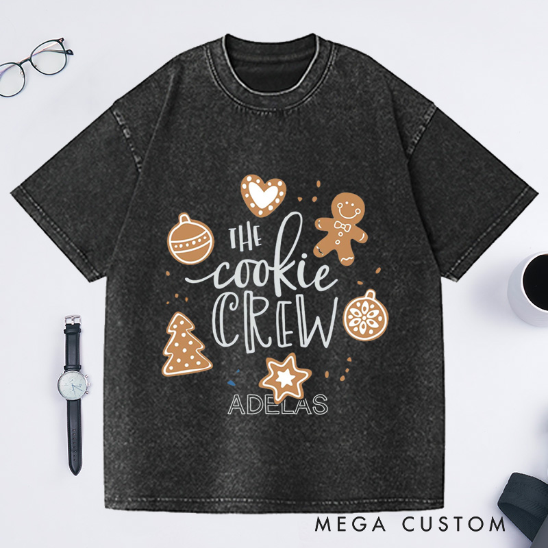 Personalized The Cookie Crew Washed T-Shirts Christmas Cookie Crew Shirt Cookies Shirt