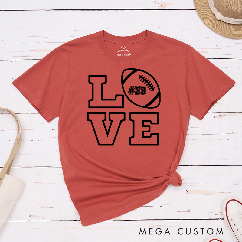 Personalized American Football and Rugby T-Shirts Featuring Custom Number for True Fans