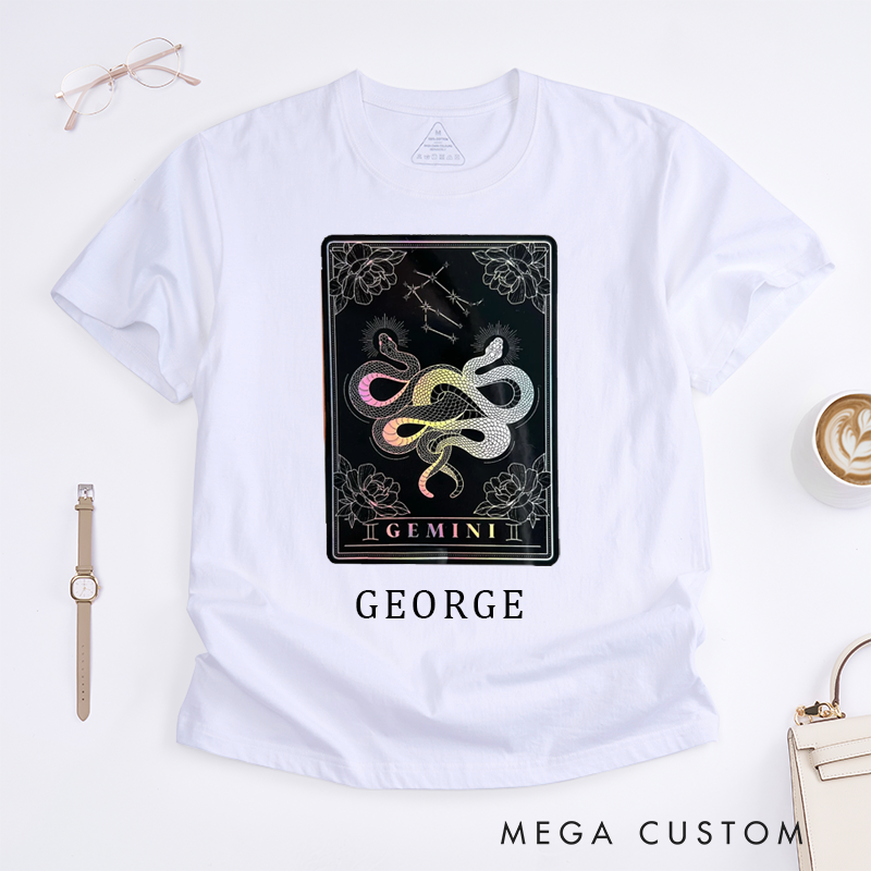 Personalized Tarot Lovers  Zodiac Card T-shirt Gift For Womens Mens Unisex