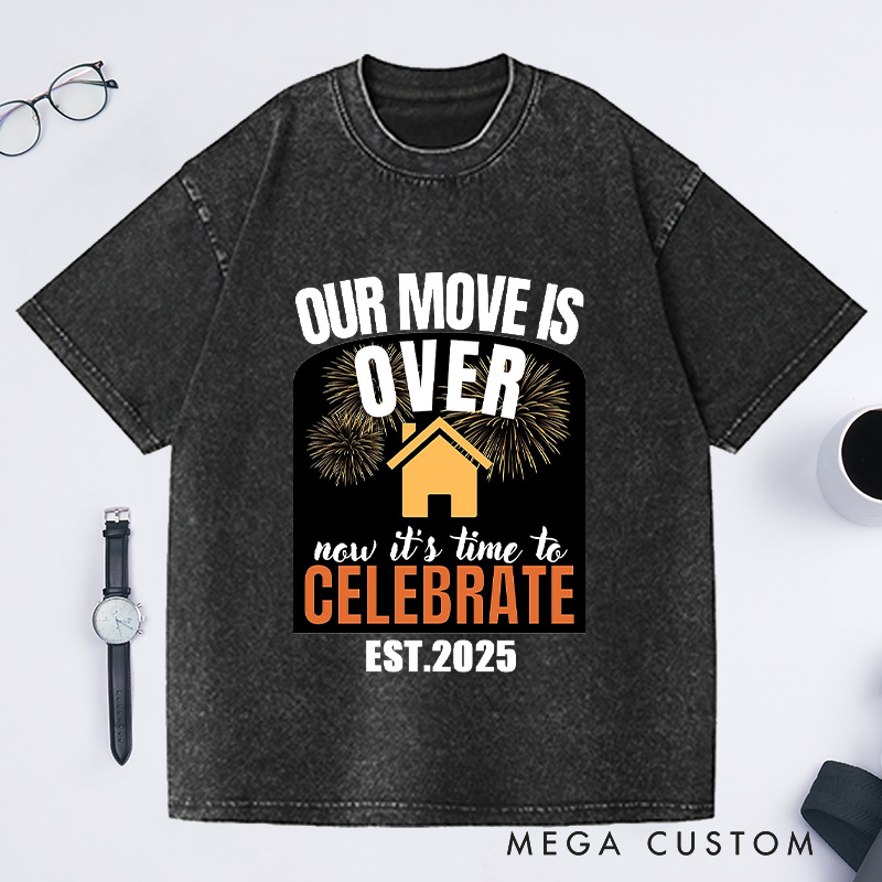 Personalized Move Over Celebration T-Shirt Housewarming Custom Joyful New Beginnings Gift