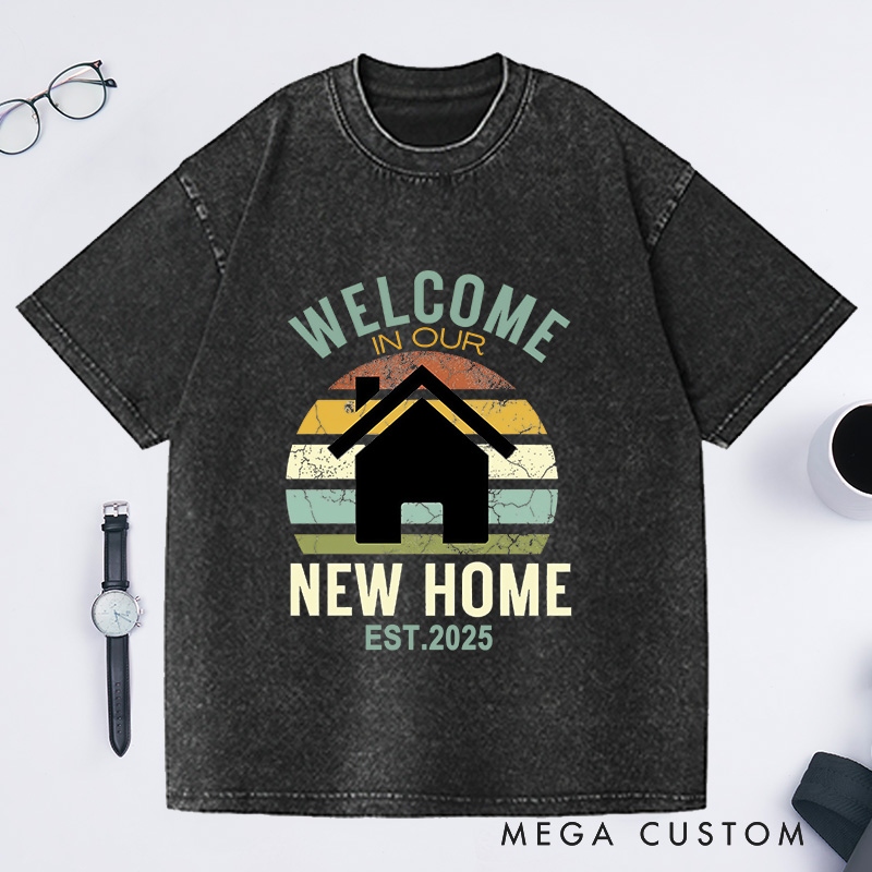 Personalized Welcome New Home T-Shirt Housewarming Custom Retro Celebration Keepsake
