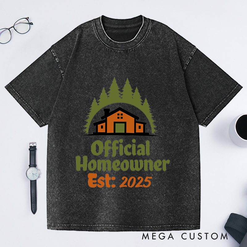 Personalized Custom Official Homeowner T-Shirt Housewarming Forest Cabin Gift
