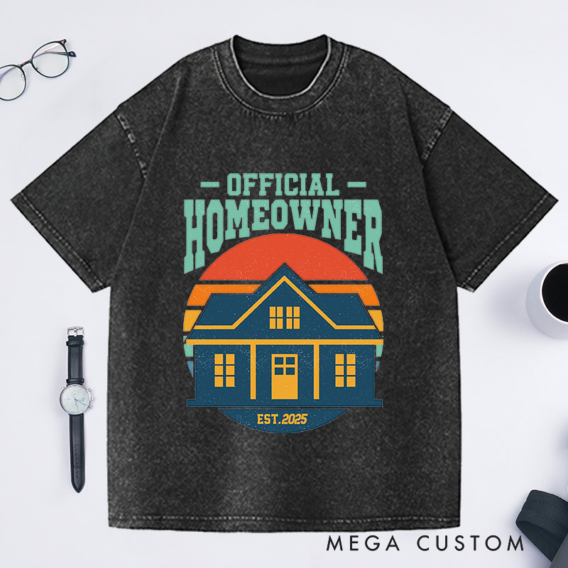 Personalized Official Homeowner T-Shirt Retro House Graphic