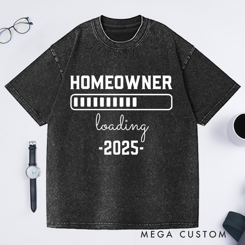 Personalized Custom Year Homeowner Loading Progress Bar Washed T-shirt