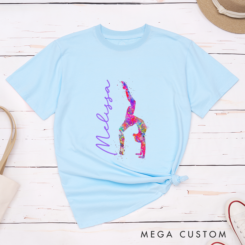 Personalized Yoga Pose T-Shirt Yoga Instructor Gift Yoga Mom T-Shirt Gymnast T-Shirt Acrobatic Yoga T-Shirt