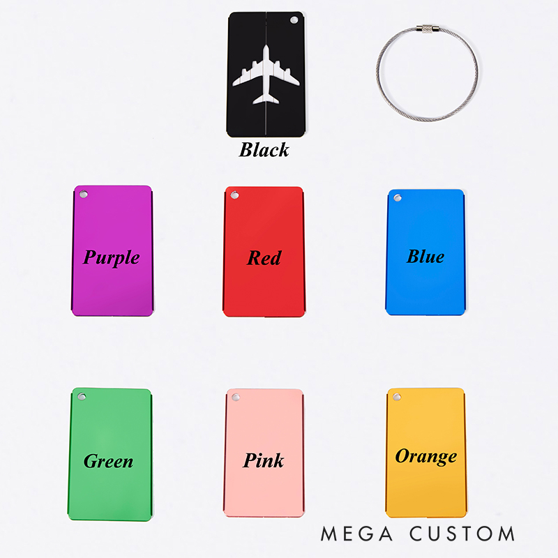 Personalized Metal Luggage Tag Gift for Vacation Bag ID Suitcase Tag Traveling Lovers Gift