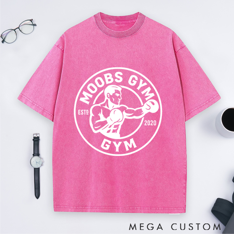 Personalized Fitness Everyday Washed T-Shirts with No Pain No Gain for Fitness Enthusiasts Bodybuilders and Gym Lovers