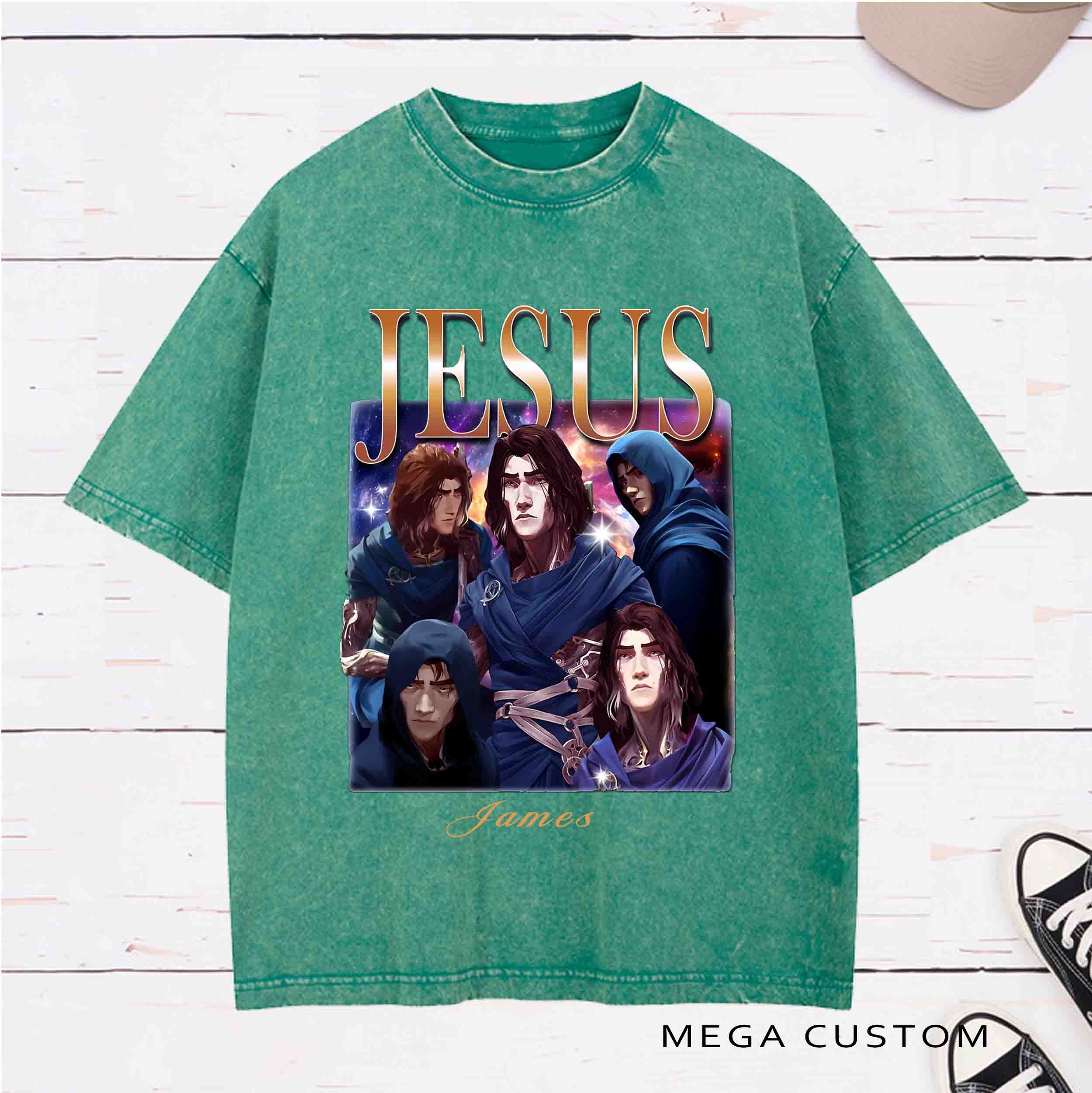 Personalized Character  Viktor Jesus Washed T-Shirt with Name Birthday Easter Gift for Christian