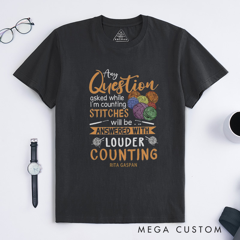 Personalized While I'm Counting Stitches Classic T-Shirts Crochet Gift Crochet Gift Idea Crochet Love Crochet Lover Crochet Lover Gift