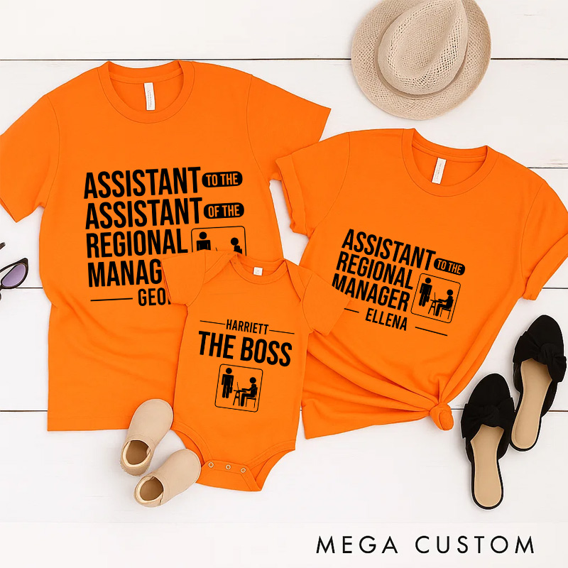 Personalized Regional Manager Funny Family Matching T-Shirts Daily Grind TV Series Family Tshirt Movie TV Show Fan Shirt First Fathers Day Gift
