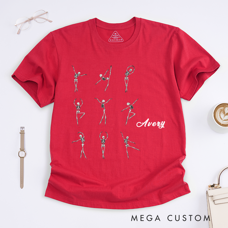 Personalized Funny Ballet Classic T-Shirt Scary Ballerina Skeleton Tee Gifts for Dance Lovers Perfect for Ballet Enthusiasts