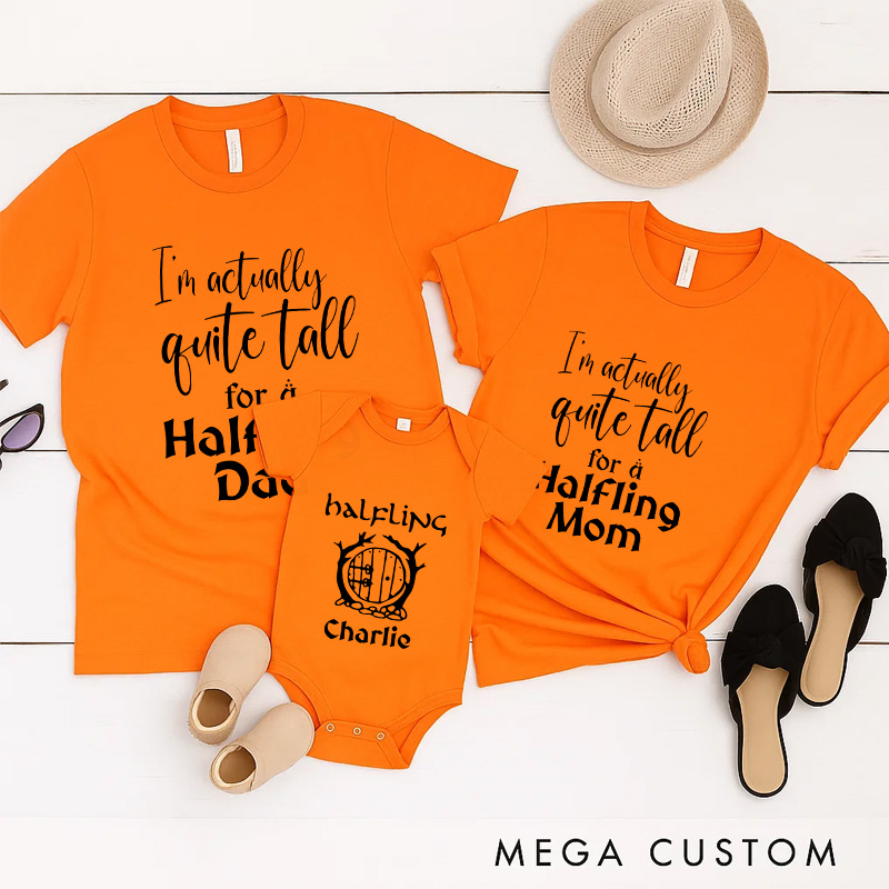 Personalized Halfling Movie Family T-Shirts Funny Family Matching Tshirt for Movie Lovers 90s Movie New Dad Gift