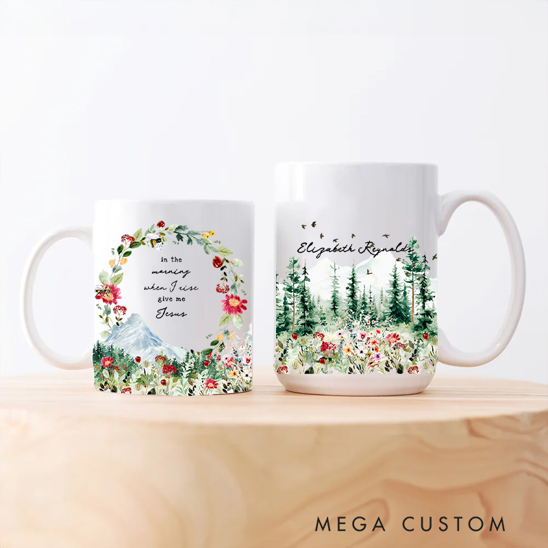 Personalized Give Me Jesus Ceramic Mug with Name Birthday Gift for Christian Positive Affirmation Religious Gift for Christian