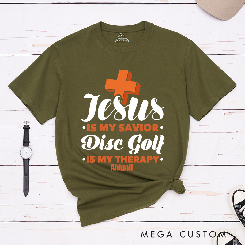 Personalized Jesus Is My Savior Classic T-Shirt with Custom Name Inspirational Shirt Religious Birthday Gift for Christians