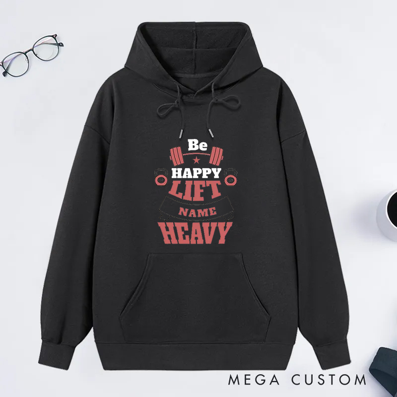 Personalized Fitness Classic Hoodies with Motivational Lift Heavy Theme for Fitness Enthusiasts Bodybuilders and Gym Lovers