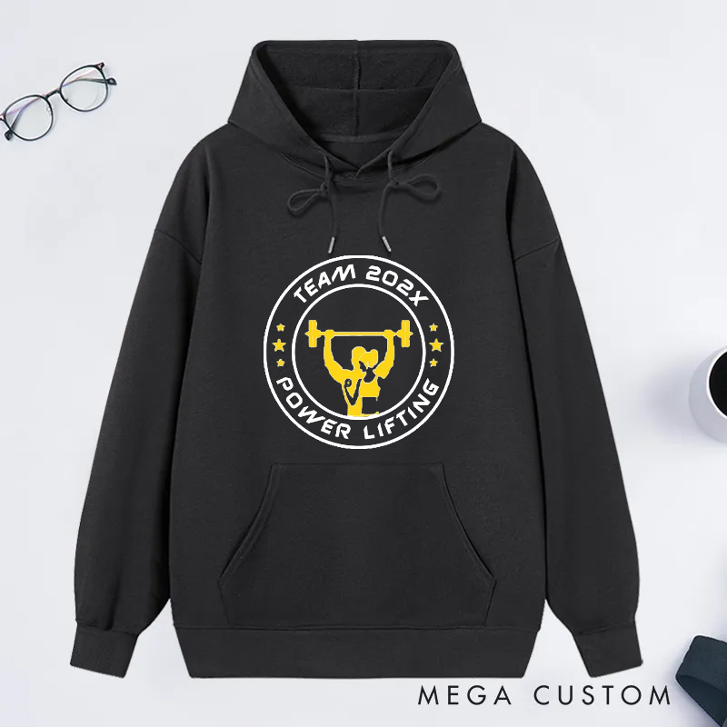 Personalized Powerlifting Classic Hoodies with Bold Powerlifting Logo for Fitness Enthusiasts Bodybuilders and Gym Lovers