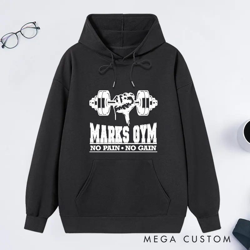 Personalized Fitness Classic Hoodies with Dumbbell and Motivational Quote for Fitness Enthusiasts Bodybuilders and Gym Lovers