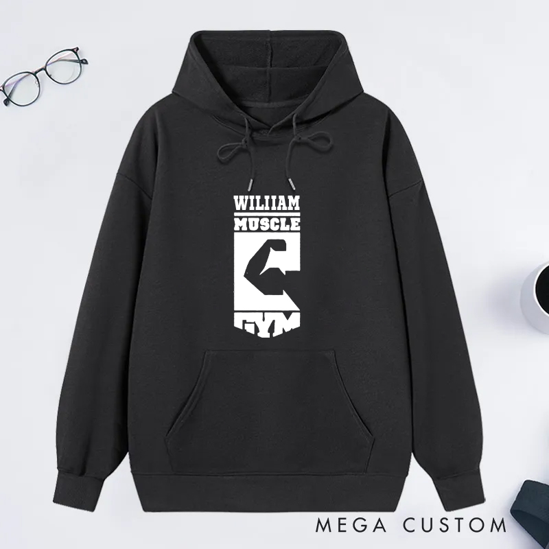 Personalized Gym Classic Hoodies with Bold Arm Design for Fitness Enthusiasts Bodybuilders and Gym Lovers