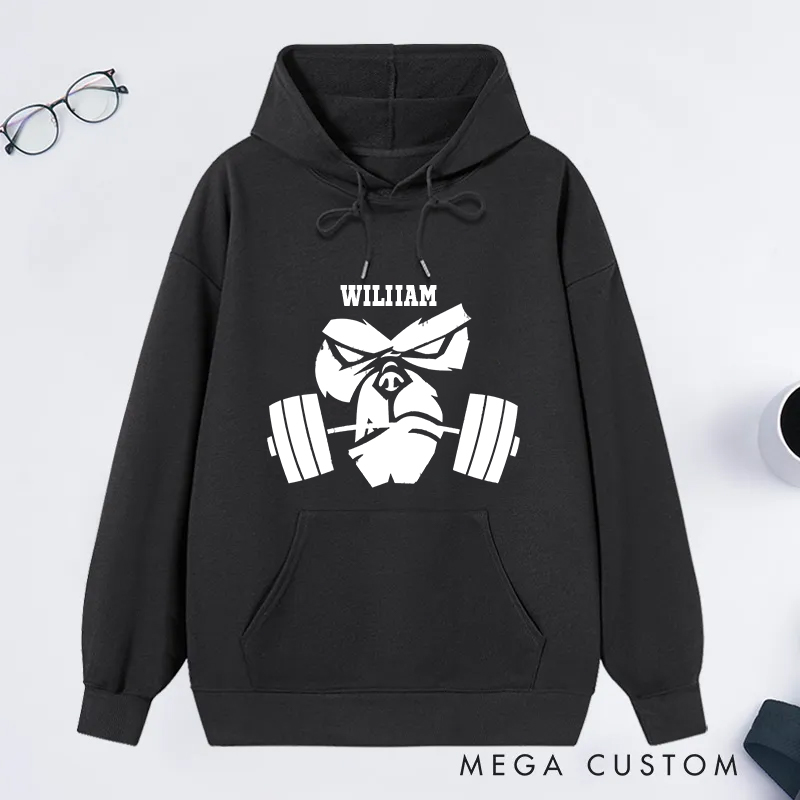 Personalized Gym Classic Hoodies with Weightlifting Design for Fitness Enthusiasts Bodybuilders and Gym Lovers