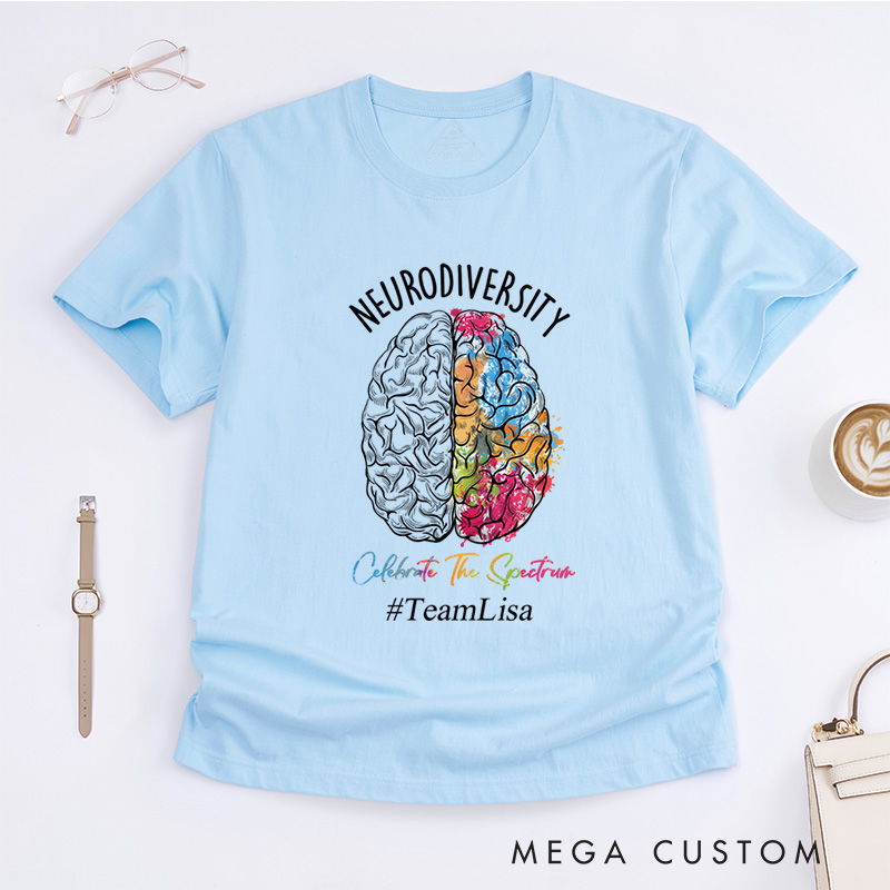 Personalized Mental Health Aesthetic Neurodiversity Awareness Autism Celebrate Minds Of All Kinds T-Shirt